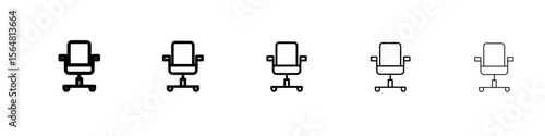 Office chair icon thin line outline set or collection