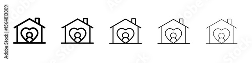 Orphanage house icon thin line outline set or collection