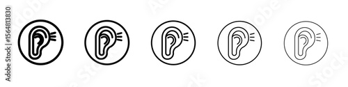 Otitis icon thin line outline set or collection