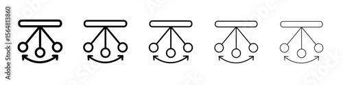 Oscillation icon thin line outline set or collection