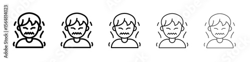Paranoia icon thin line outline set or collection