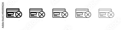 Payment cancel icon thin line outline set or collection