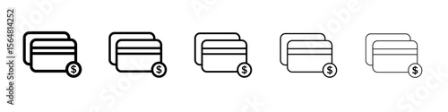 payment method icon thin line outline set or collection