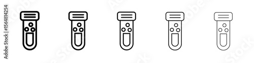 PCR test icon thin line outline set or collection