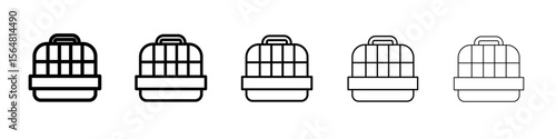 pet cage icon thin line outline set or collection