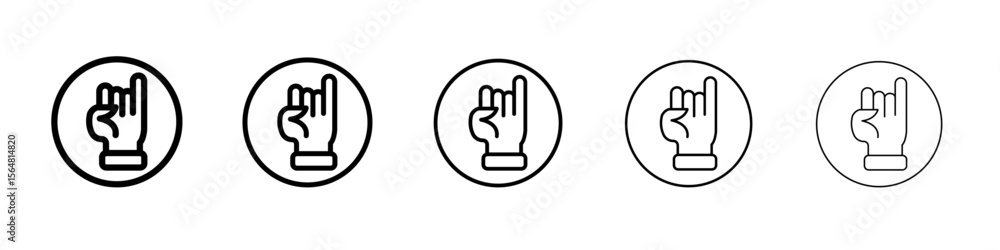 Fototapeta premium Pinky finger icon thin line outline set or collection