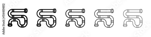 pipe icon thin line outline set or collection