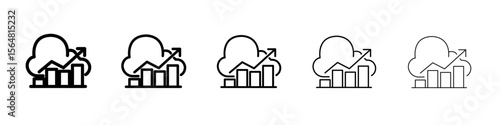 Predict, forecast icon thin line outline set or collection