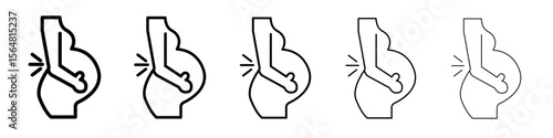 pregnant woman backache icon thin line outline set or collection