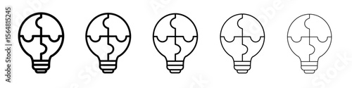 problem solving skills icon thin line outline set or collection