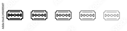 Razor blade icon thin line outline set or collection