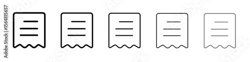 Wallpaper Mural Receipt icon thin line outline set or collection Torontodigital.ca