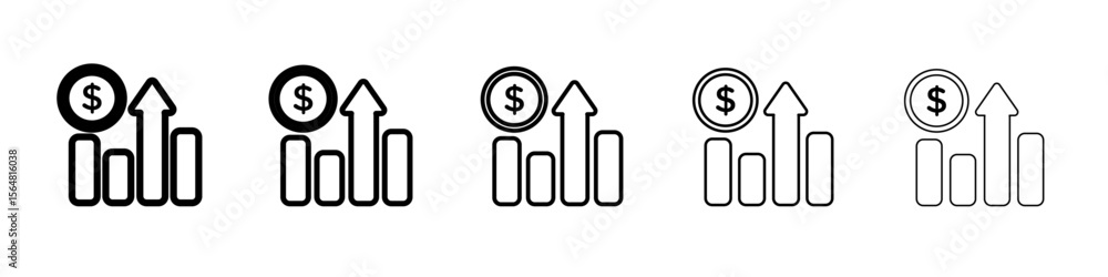 rise prise icon thin line outline set or collection rise prise icon thin line outline set or collection