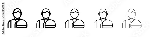 restaurant waiter icon thin line outline set or collection