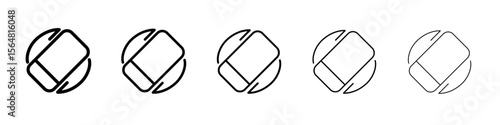 Rotate phone icon thin line outline set or collection