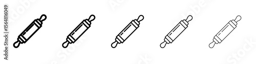 rolling pin icon thin line outline set or collection