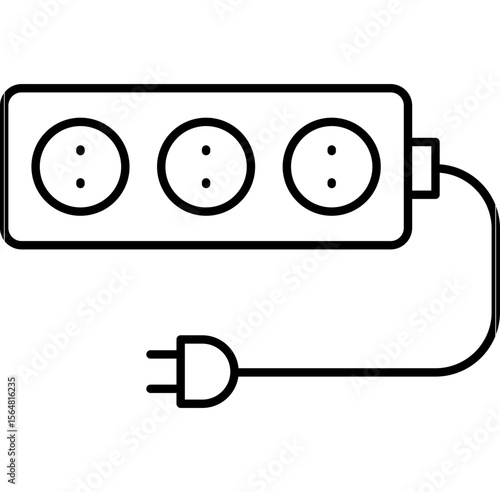Electrical socket icon. Vector editable stroke.