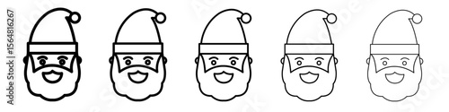 Santa clause icon thin line outline set or collection