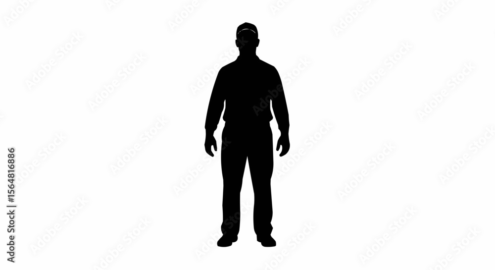 Fototapeta premium Garbage Collector Vector – Silhouette for Sanitation Worker, Public Service, and Waste Management Concepts