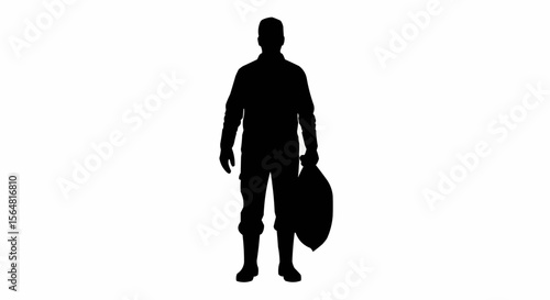 Garbage Collector Vector – Silhouette for Sanitation Worker, Public Service, and Waste Management Concepts


