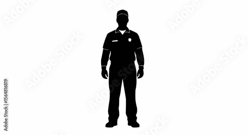 Garbage Collector Vector – Silhouette for Sanitation Worker, Public Service, and Waste Management Concepts


