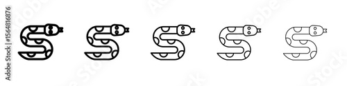 Snake icon thin line outline set or collection
