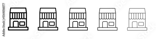 SME, samll and medium enterprise icon thin line outline set or collection