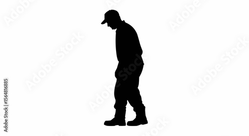 Garbage Collector Vector – Silhouette for Sanitation Worker, Public Service, and Waste Management Concepts

