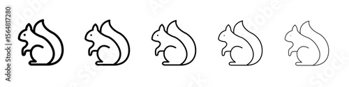 Squirrel icon thin line outline set or collection