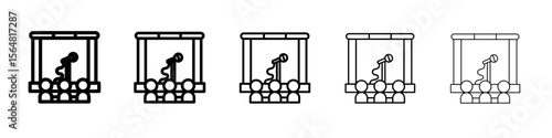 Stand up and theater show icon thin line outline set or collection