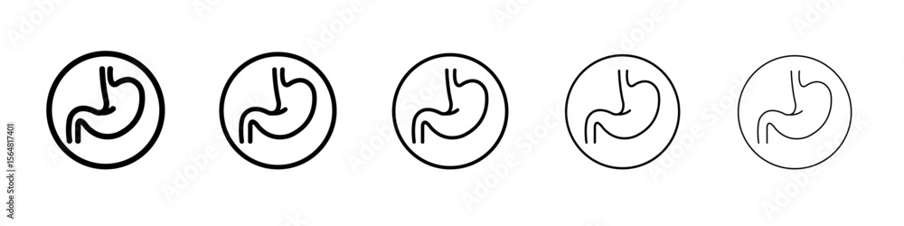 Fototapeta premium Stomach icon thin line outline set or collection