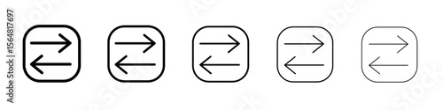 Swap icon thin line outline set or collection