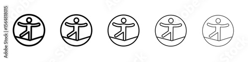 Tightrope walker icon thin line outline set or collection
