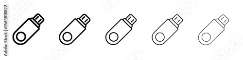 USB stick icon thin line outline set or collection