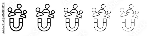 User engagement icon thin line outline set or collection