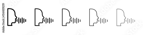 Voice recognition icon thin line outline set or collection