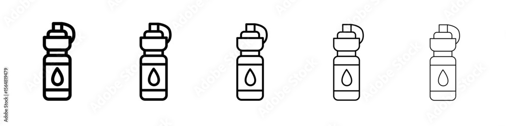 Fototapeta premium water bottle icon thin line outline set or collection