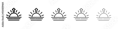 Wake up in the morning icon thin line outline set or collection