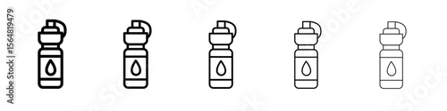 water bottle icon thin line outline set or collection
