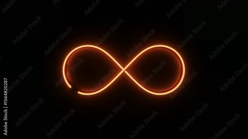Fototapeta premium Vibrant neon infinity sign representing endless eternity