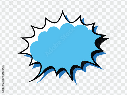 "Blue Comic Explosion Burst with Blank Speech Bubble Design"
