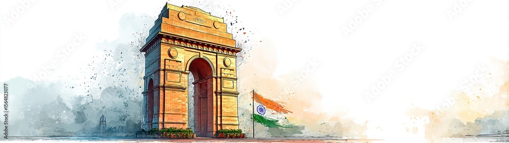 Fototapeta premium 15 August Happy Independence day India, Vector illustration,