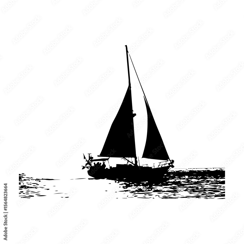 Fototapeta premium Sailboat Vector Design