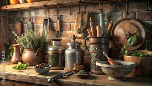 Wallpaper Mural still life with kitchen utensils Torontodigital.ca