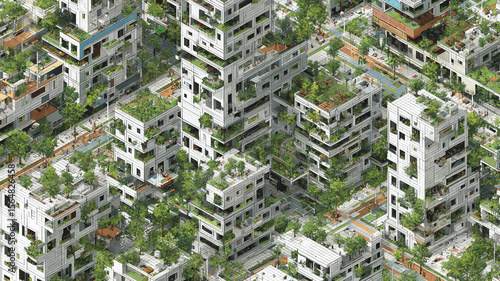 Futuristic Urban Landscape with Greenery