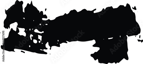 Highly distressed and fragmented grunge paint stroke. Dry brush effect with a scattered texture.