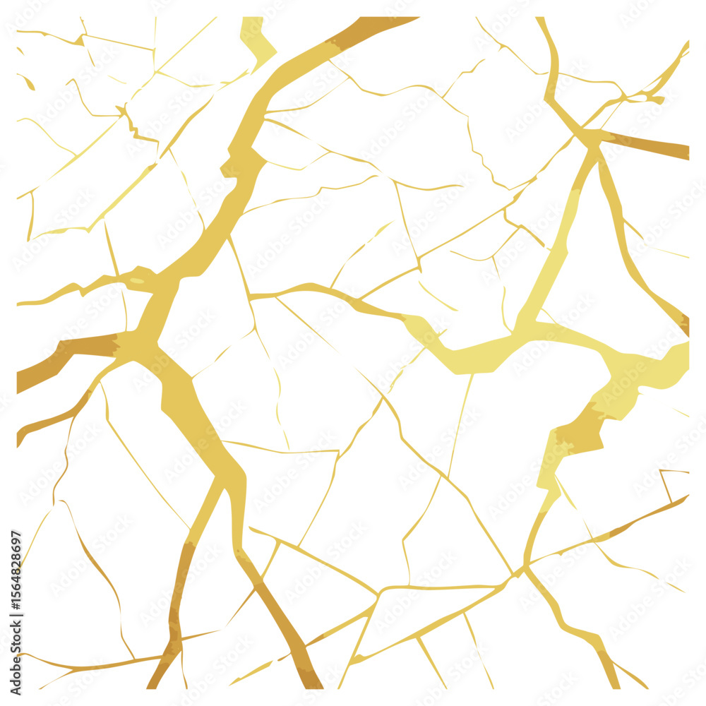 Obraz premium Kintsugi Texture – Cracked Gold Veins Japanese Style