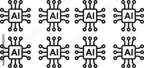 multiple ai chips representing technological advancement