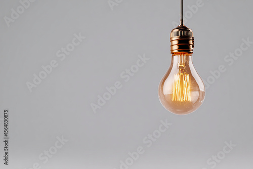 Light bulb on against a basic background as concept of idea