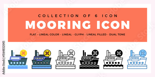 Pack of 6 Vector Mooring icon